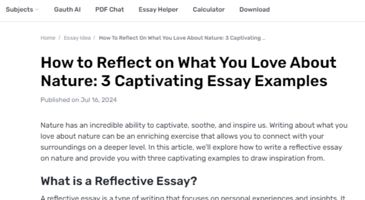 What Do You Cherish Around Nature?